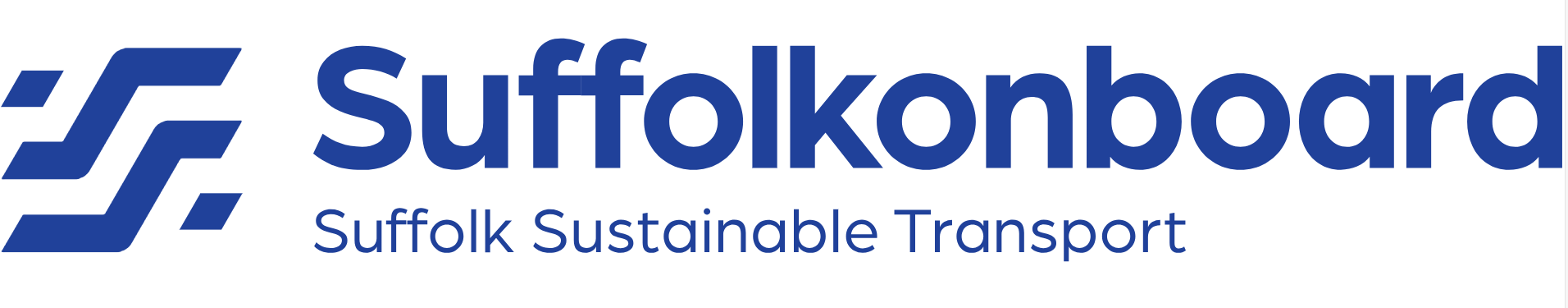 Suffolk on Board logo in light blue and dark blue